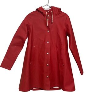 RARE: Stutterheim Red Hooded Raincoat